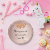 Sweet 16 masquerade Rose Gold Glitzer Tropfen Part Pappteller (Party)