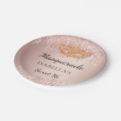 Sweet 16 masquerade Rose Gold Glitzer Tropfen Part Pappteller (Schrägansicht)