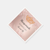 Sweet 16 masquerade Rose Gold Glitzer Tropfen Part Serviette (Ecke)
