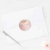 Sweet 16 masquerade Rose Gold Glitzer Vielen Dank Runder Aufkleber (Umschlag)