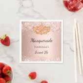 Sweet 16 masquerade Rose Goldmaske Party Serviette (Beispiel)