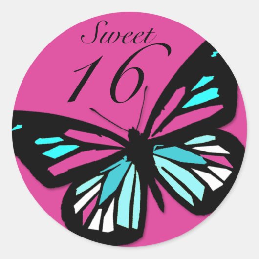 Sweet 16 Matching Butterfly Sticker (Vorderseite)