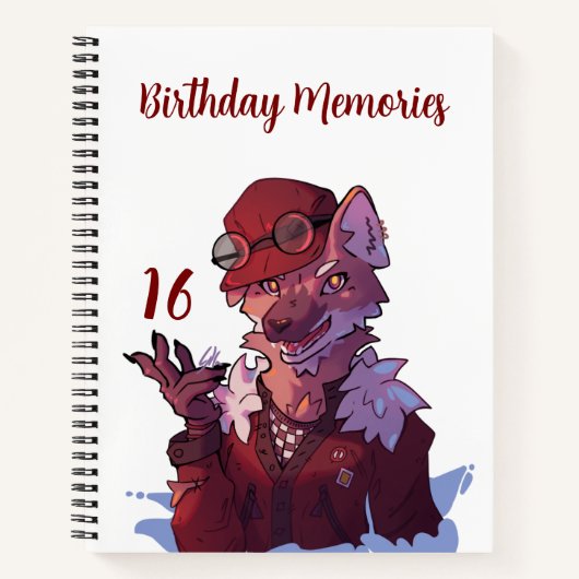 Sweet 16 memories wolf notizblock (Vorderseite)