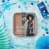 Sweet 16 Mocha Brown Plate – Custom Text/Photo Pappteller (Party)