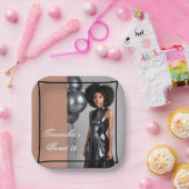 Sweet 16 Mocha Brown Plate – Custom Text/Photo Pappteller (Party)