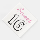 Sweet 16 Modern Chic Pink Birthday Party Paper Serviette (Ecke)