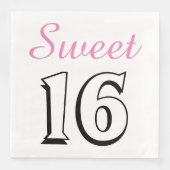 Sweet 16 Modern Chic Pink Birthday Party Paper Serviette (Vorderseite)
