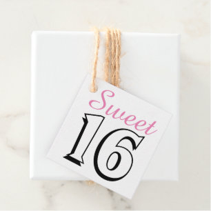Sweet 16 Modern Chic Pink Geburtstagsparty Geschenkanhänger