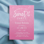 Sweet 16 Modern Hot Pink Glitzer Geburtstag Einladung<br><div class="desc">Sweet 16 Moderne Hot Pink Glitzer Geburtstagseinladungen.</div>