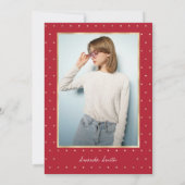 Sweet 16 Modern Script Gold Foil Red Birthday Einladung (Rückseite)