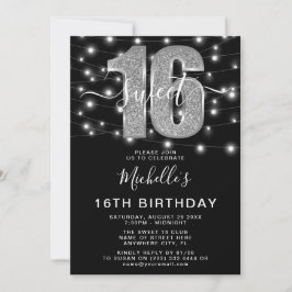 'Sweet 16' Modern Sixteen Birthday Party Foto Einladung