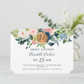 Sweet 16 moderne Blumengebirge Geburtstagsparty Einladung (Stehend Vorderseite)