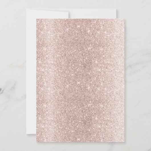 Sweet 16 Moderne Rose Gold Blume Elegant Schwarz Einladung (Rückseite)