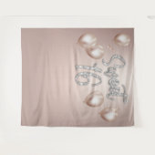 Sweet 16 Moderne Silbertypografie Rose Gold Wandteppich (Vorderseite (Horizontal))