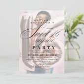 Sweet 16 Modernes & stilvolles Foto Geburtstag Einladung (Stehend Vorderseite)