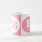 Sweet 16 monogramm name Rosa und Weiß Kaffeetasse (Mittel)