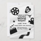 "Sweet 16 Movie Night Bash Einladung (Vorderseite)