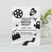 "Sweet 16 Movie Night Bash Einladung (Stehend Vorderseite)