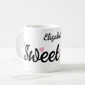 Sweet 16 name 16. Geburtstag pink Kaffeetasse (Vorderseite Links)
