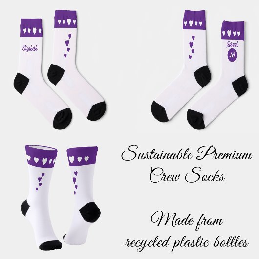 Sweet 16 name lila Geburtstag Socken