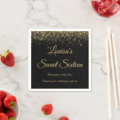 Sweet 16 Napkin Black & Gold Party Dekorationen Serviette (Beispiel)