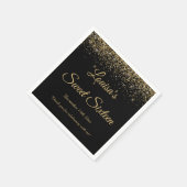 Sweet 16 Napkin Black & Gold Party Dekorationen Serviette (Ecke)