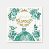 Sweet 16 Napkins Butterfly Emerald Green Dress Serviette (Vorderseite)