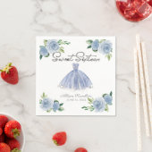 Sweet 16 Napkins Silver Dusty Blue Gown Floral Serviette (Beispiel)