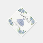 Sweet 16 Napkins Silver Dusty Blue Gown Floral Serviette (Ecke)