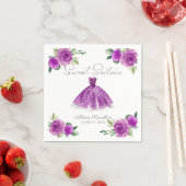 Sweet 16 Napkins Silver Lila Gown Floral Serviette (Beispiel)