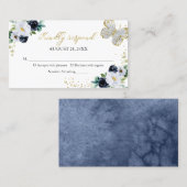 Sweet 16 Navy Blue Floral Butterfly UAWG Umschließ Visitenkarte (Vorne/Hinten)