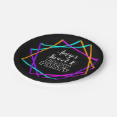 Sweet 16 Neon Glow im Dunkelbarren Party Pappteller (Schrägansicht)