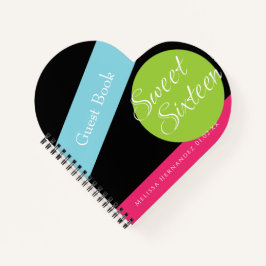 Sweet 16 Neon Glow im dunkelgeometrischen Gast Notizblock