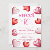 Sweet 16 Niedlich Pink Chic Girly Birthday Party Einladung (Vorderseite)
