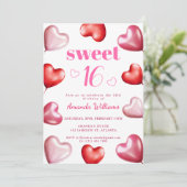 Sweet 16 Niedlich Pink Chic Girly Birthday Party Einladung (Stehend Vorderseite)