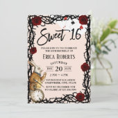 Sweet 16 Niedliche Alice im Wunderland Mädchen Geb Einladung (Stehend Vorderseite)