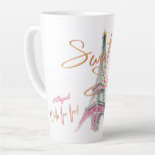 Sweet 16 Ooh La Paris Eiffelturm Personalisiert Milchtasse (Linke Ecke)