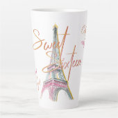 Sweet 16 Ooh La Paris Eiffelturm Personalisiert Milchtasse (Vorderseite)