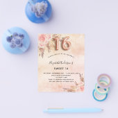 Sweet 16 Pampas Gras Rose Gold Einladung Flyer (Einzeln)