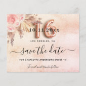 Sweet 16 Pampas Rose Save the Date Haushalt Flyer (Vorne)