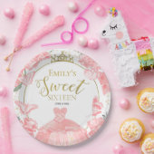 Sweet 16 Paper Tellers Schmetterling Pink Dress Fl Pappteller (Party)