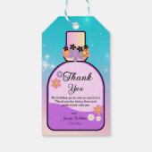 Sweet 16 Parfüm Flasche pink blau danke Geschenkanhänger (Rückseite)