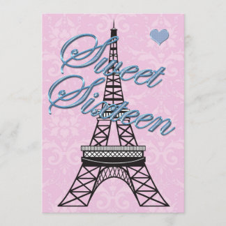 Sweet 16 Paris Eiffelturm Geburtstagsfeier Einladu Einladung
