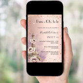 Sweet 16 Paris Rose Gold Eiffelturm Einladung