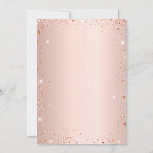 Sweet 16 Paris Rose Gold Glitzer Eiffelturm Einladung (Rückseite)