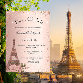 Sweet 16 Paris Rose Gold Glitzer Eiffelturm Einladung