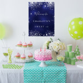 Sweet 16 Party blau silber Glitzer strahlt Empfang Poster