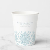 Sweet 16 Party Blue White Snowflake Custom Pappbecher (Rückseite)