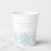 Sweet 16 Party Blue White Snowflake Custom Pappbecher (Vorderseite)