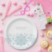 Sweet 16 Party Blue White Snowflake Custom Pappteller (Party)